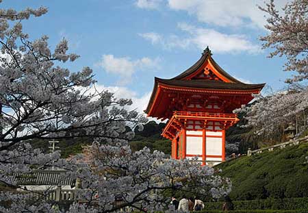 日本京都 斑驳红叶间的千年古寺